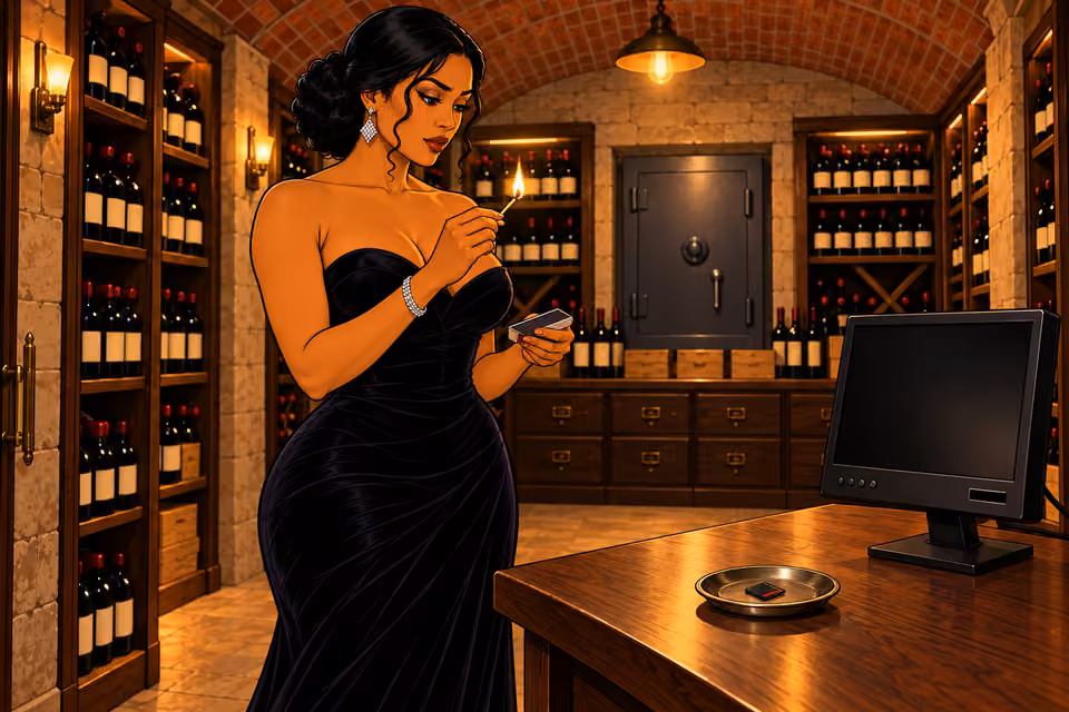 Cartoon illustration: Amaka strikes a match.