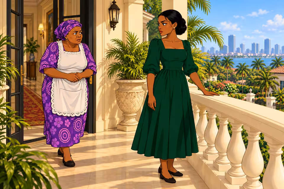 Cartoon illustration: Mama Tutu enters quietly.
