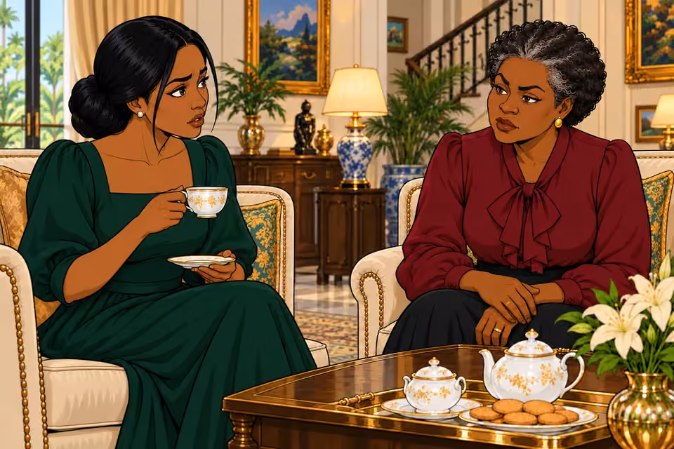 Cartoon illustration: Amaka asks what Oluchi wants her to remember.