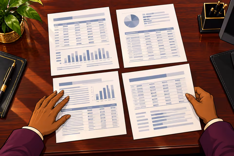 Cartoon illustration: The report identifies four shell accounts.