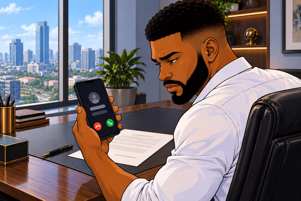 Cartoon illustration: The caller’s number is unfamiliar.