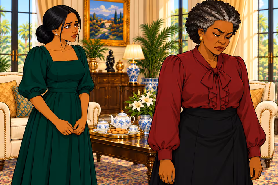 Cartoon illustration: Oluchi believes Agnes made Amaka into her likeness.