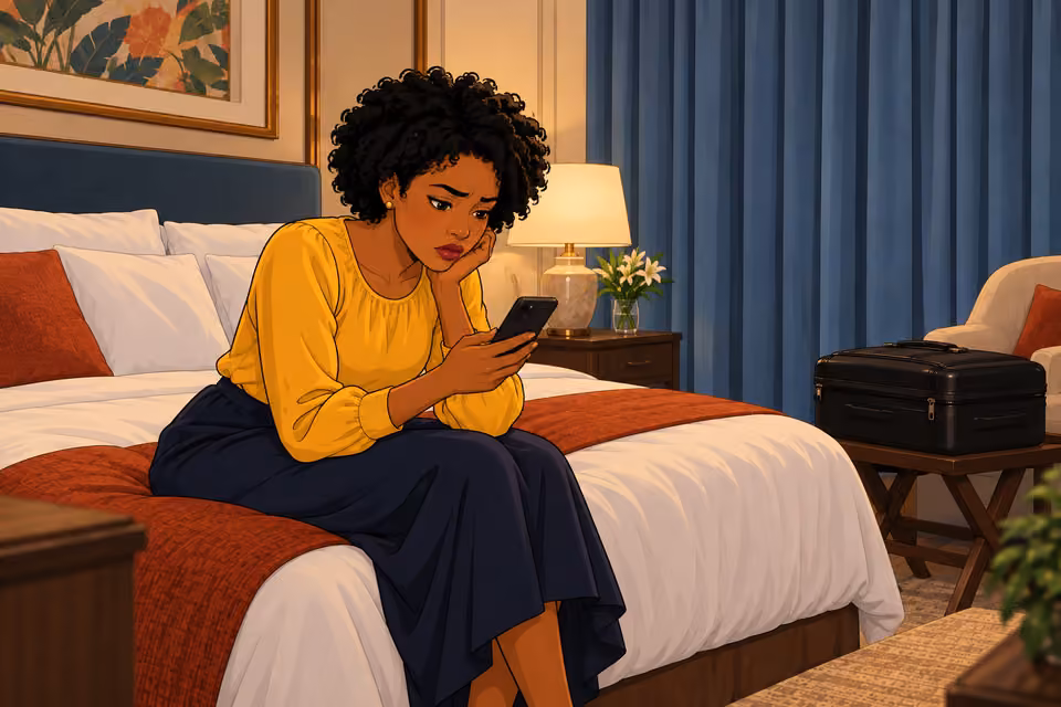The messages follow her from Nigeria.