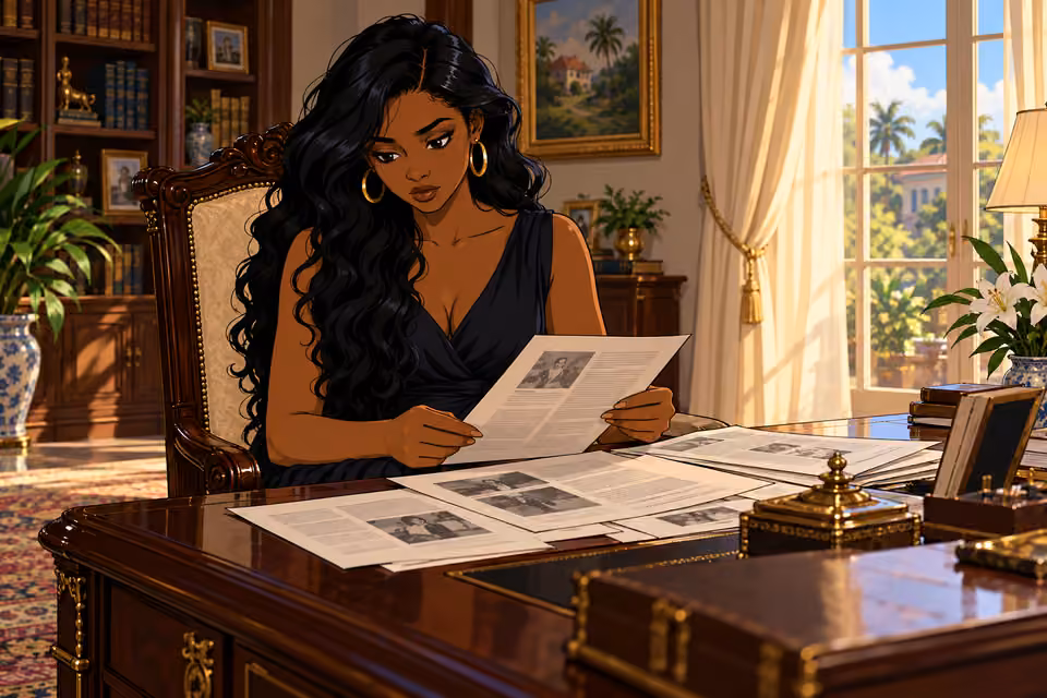 Amaka studies the public story being written about her.