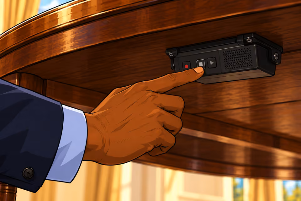 Musa stops the hidden recorder.