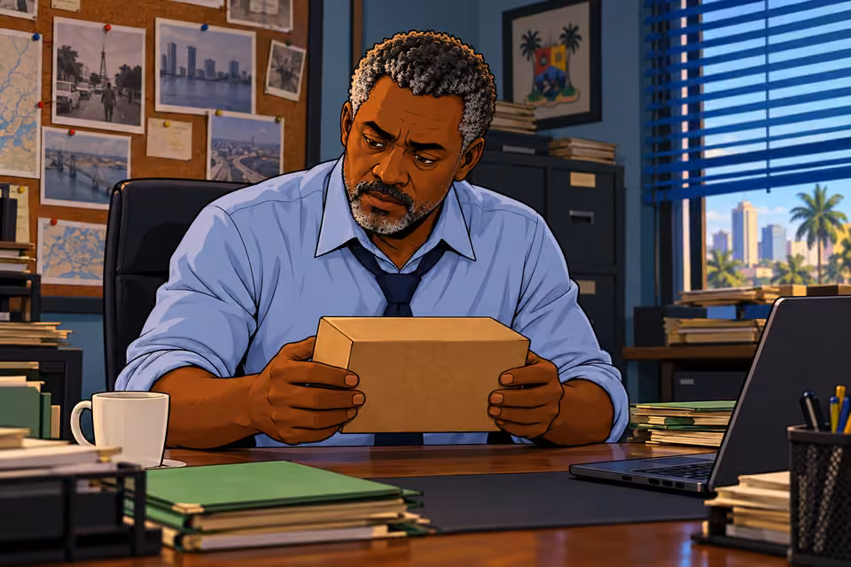 A package arrives for Musa three days later.
