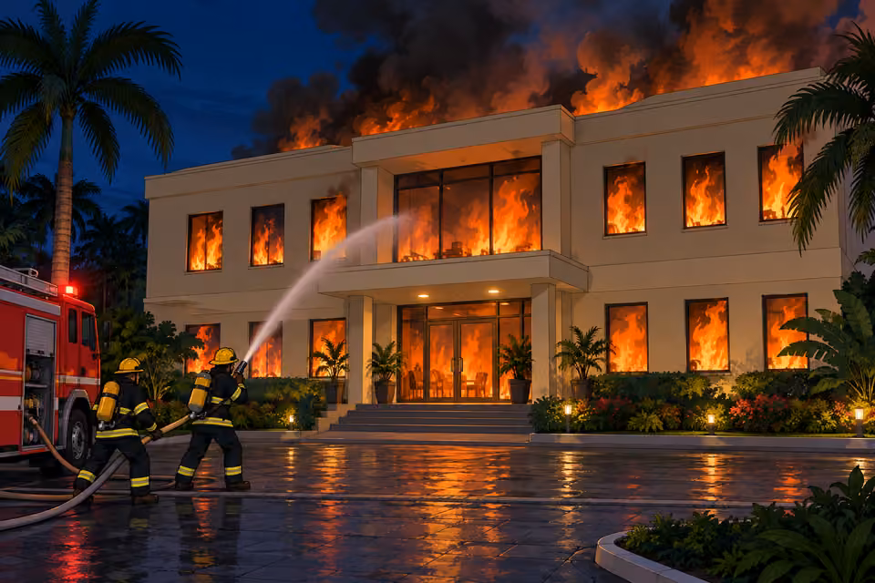 Fire breaks out at the Foundation headquarters.