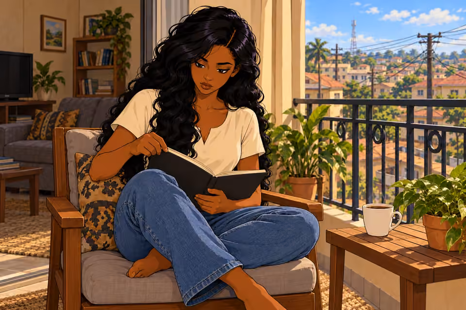 Amaka opens a private notebook.