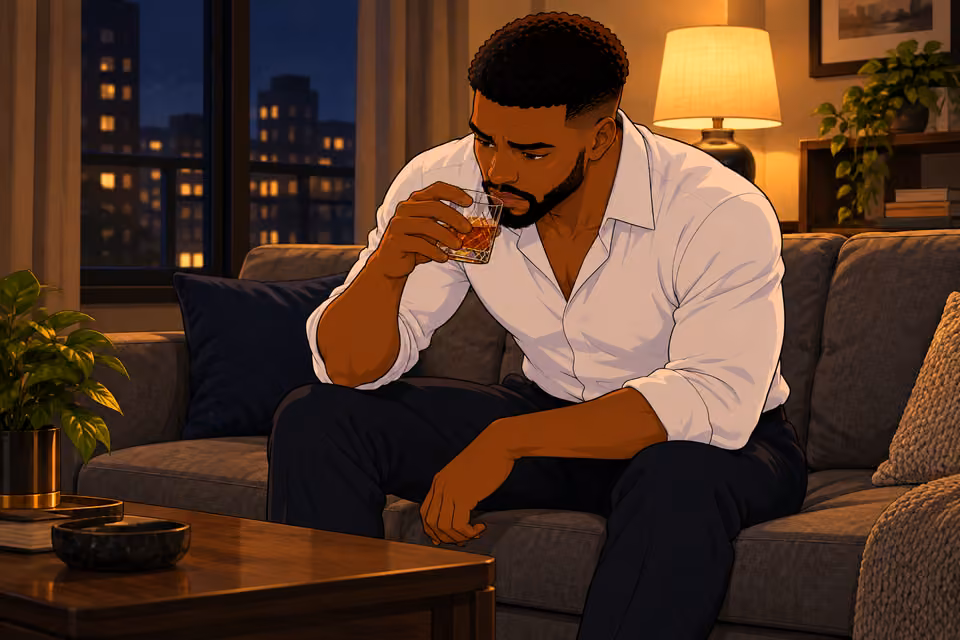 Chuka drinks alone that night.