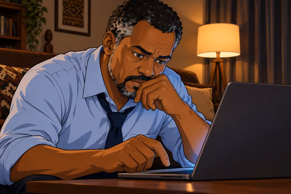 He studies the early-morning recording.