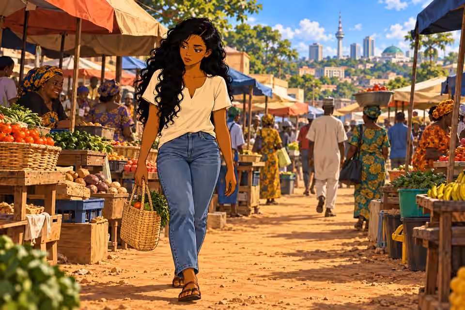 Amaka visits the local market quietly.