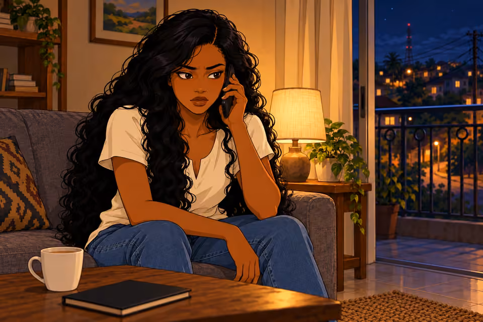 She listens without greeting the caller.