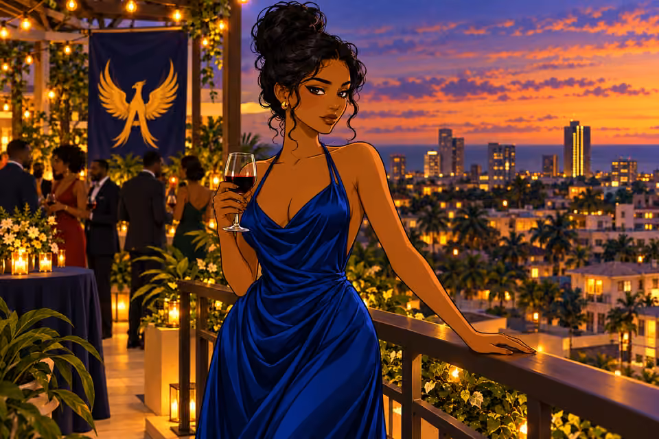 The gathering belongs to her.