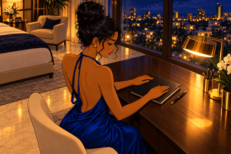 She closes the journal.