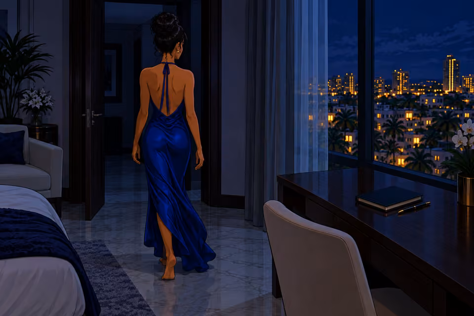 She slips away into the night.