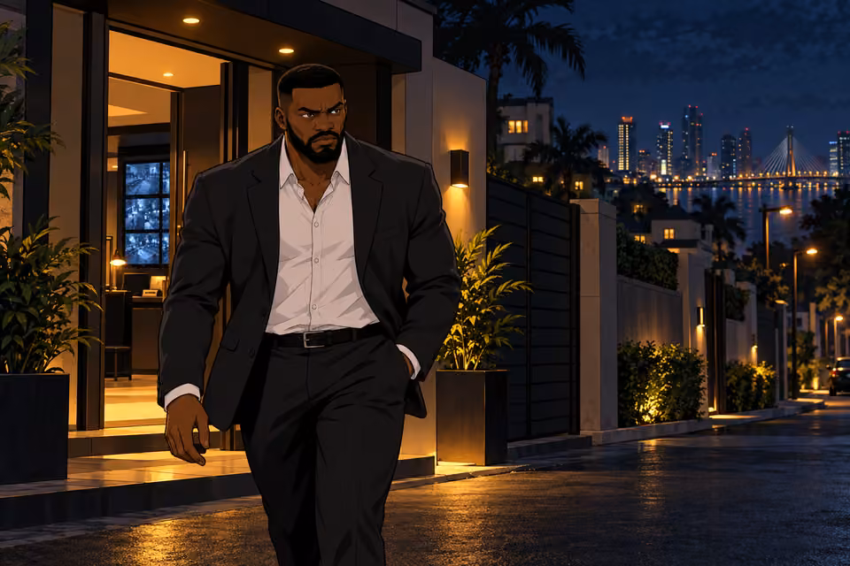 Olumide leaves the safehouse.