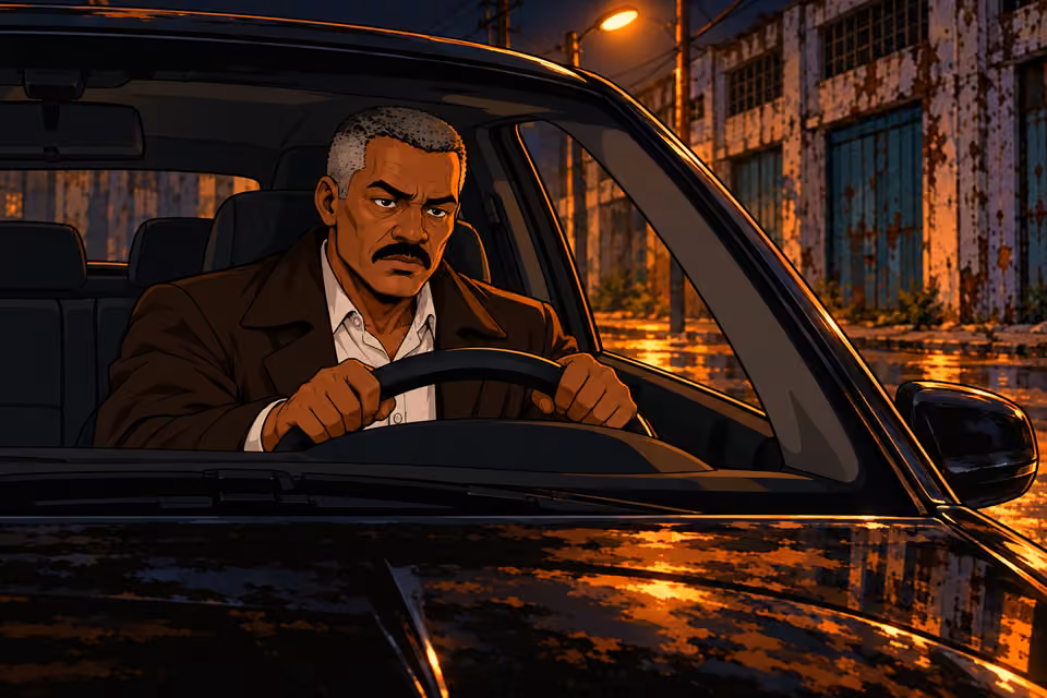 Durojaiye returns to his car.