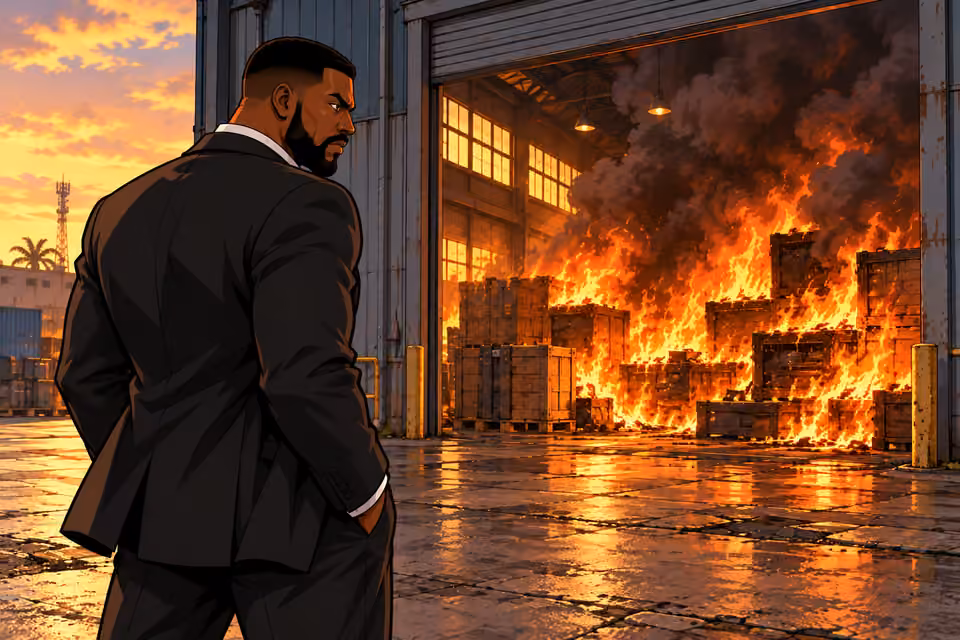Olumide thinks of Taiwo as the warehouse burns.
