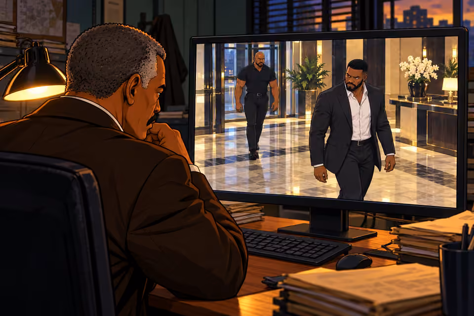 The detective sees Olumide and Bode on CCTV