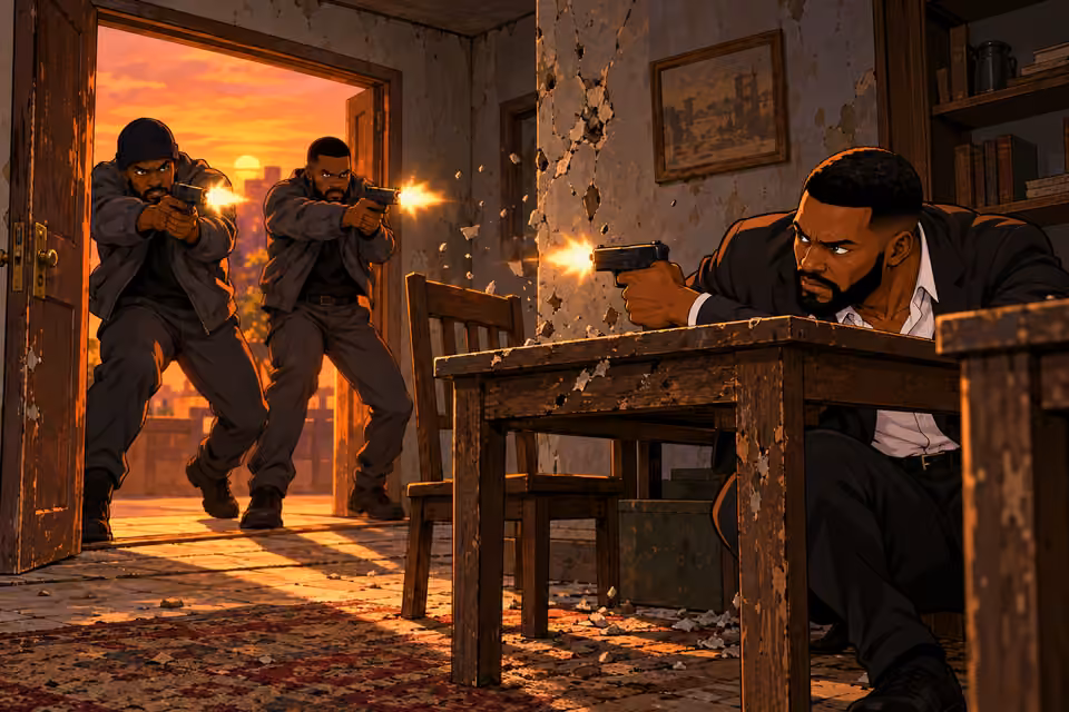 Gunmen burst into the safehouse