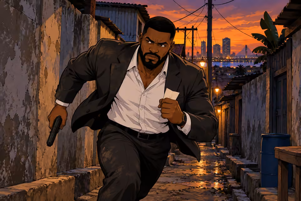 Olumide races through the alleyways
