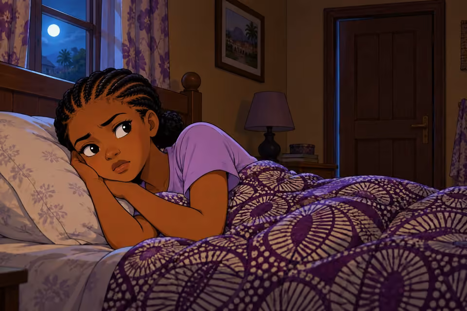 Morayo lies awake, uneasy about what will happen if her secret is discovered.