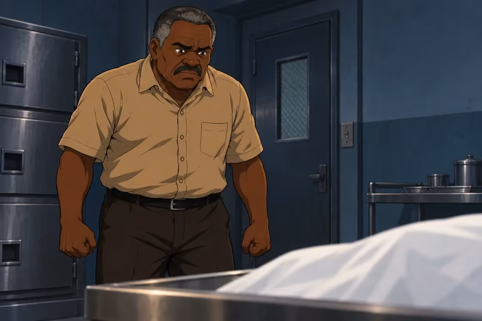 Kayode clenches his fists as he vows revenge.