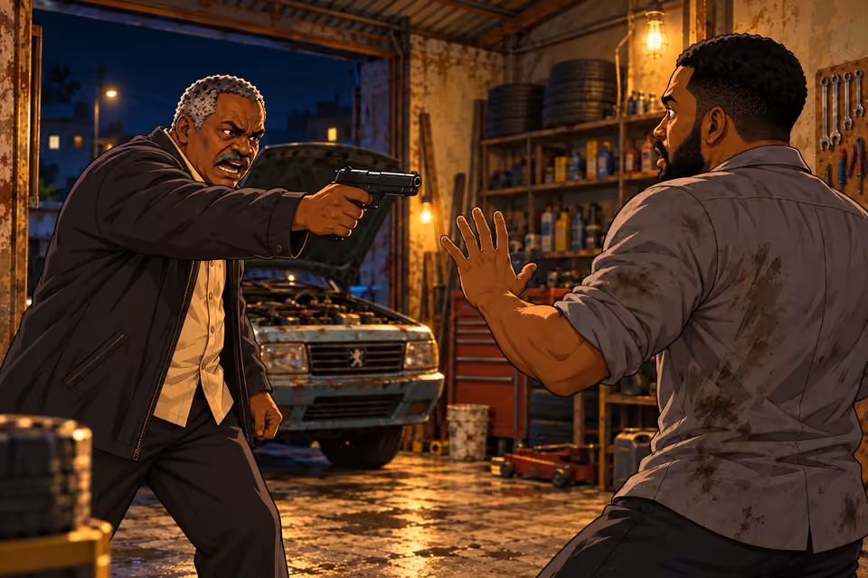 Kayode rejects Musa’s plea and thrusts the gun forward.