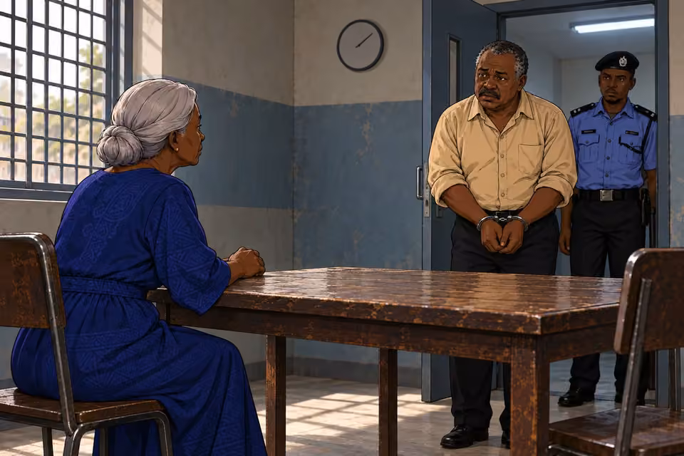 Kayode recognizes Aminat at the threshold.