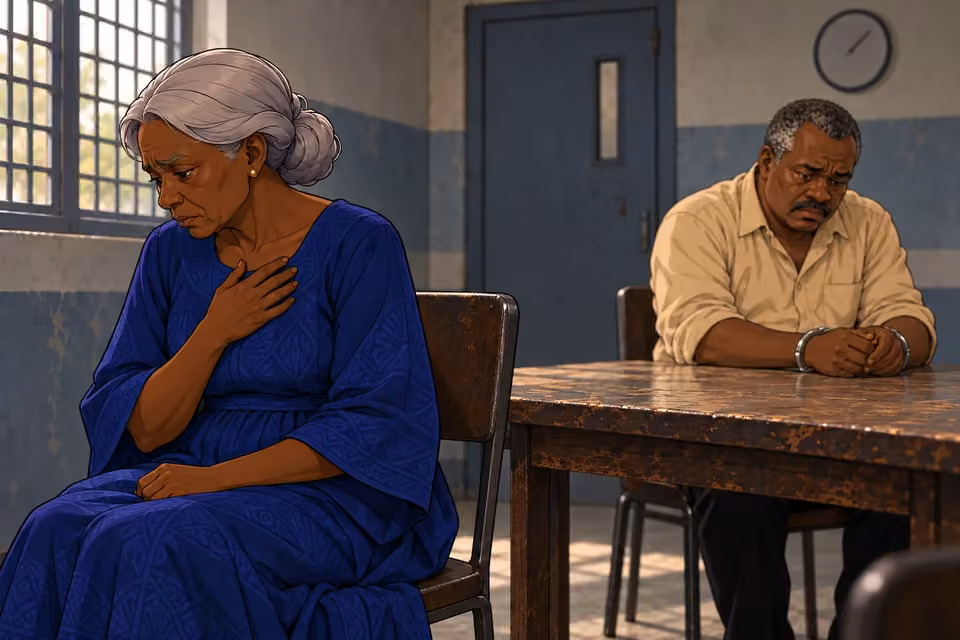 Aminat turns away from Kayode, overwhelmed by loss.