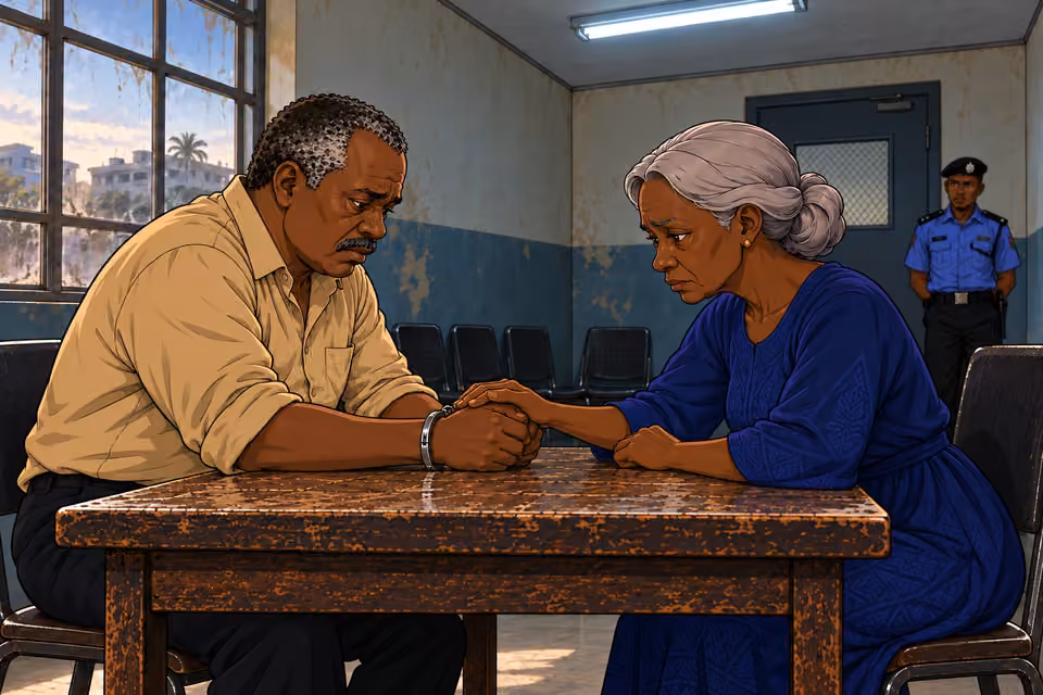 Aminat covers Kayode’s hand.