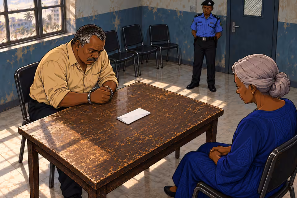 Kayode hesitates before the letter.