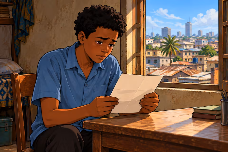 Demola reads Kayode’s letter in Lagos.