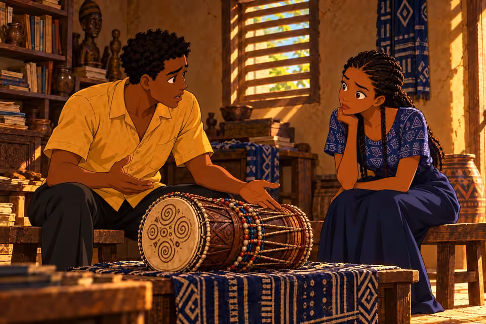 Ayo asks Ifáyemi to examine the Batá.