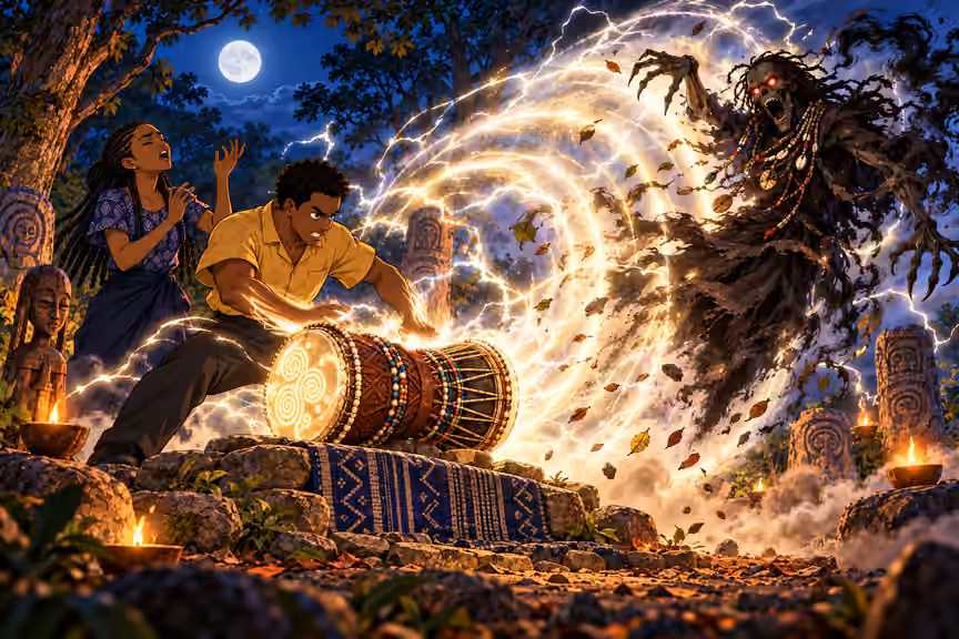 A wave of energy throws the lunging guardian back.