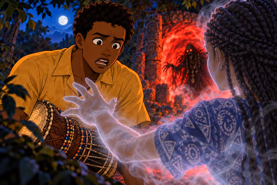 Ayo realizes that Abisola is still bound to the spirit realm.