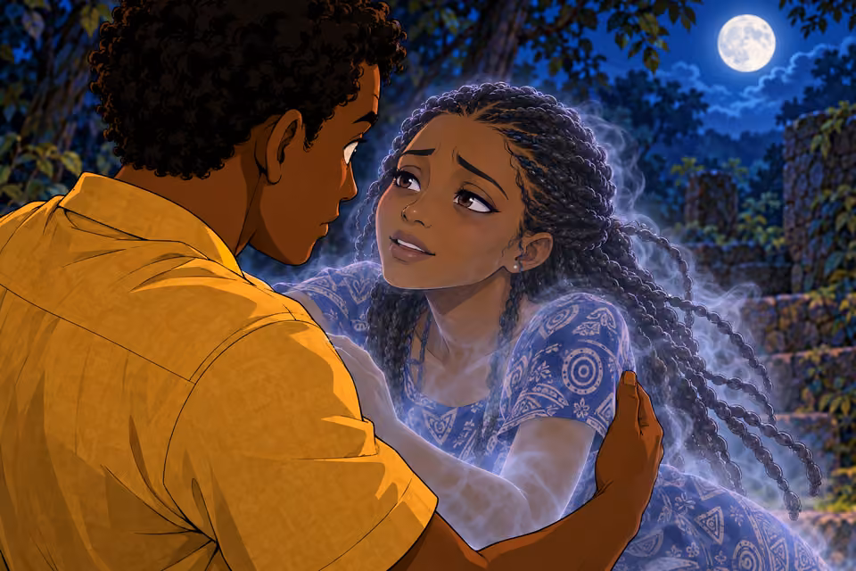 Abisola weakly smiles and remembers the lullaby.