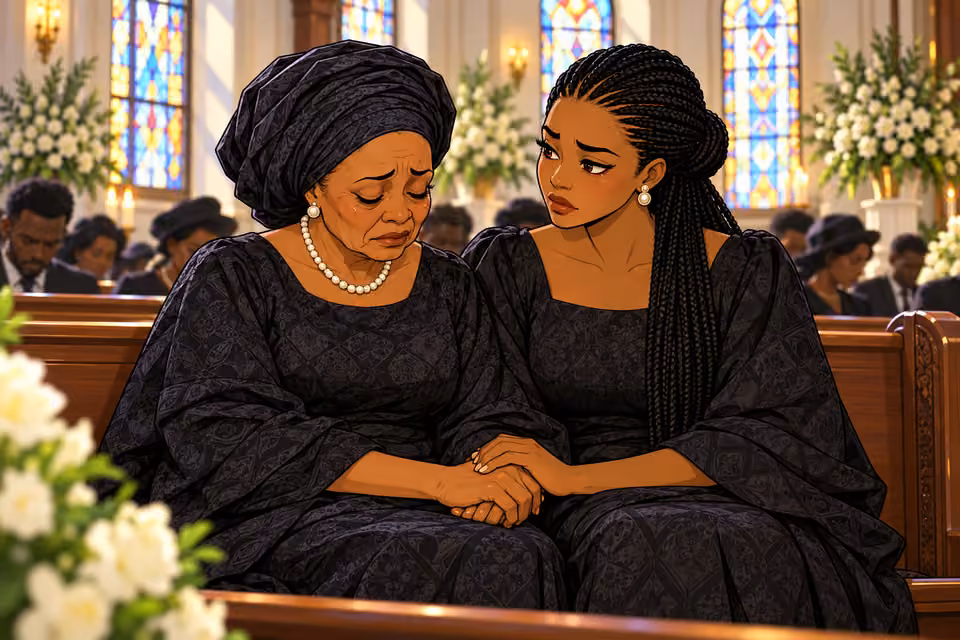Oritoke holds her mother hand