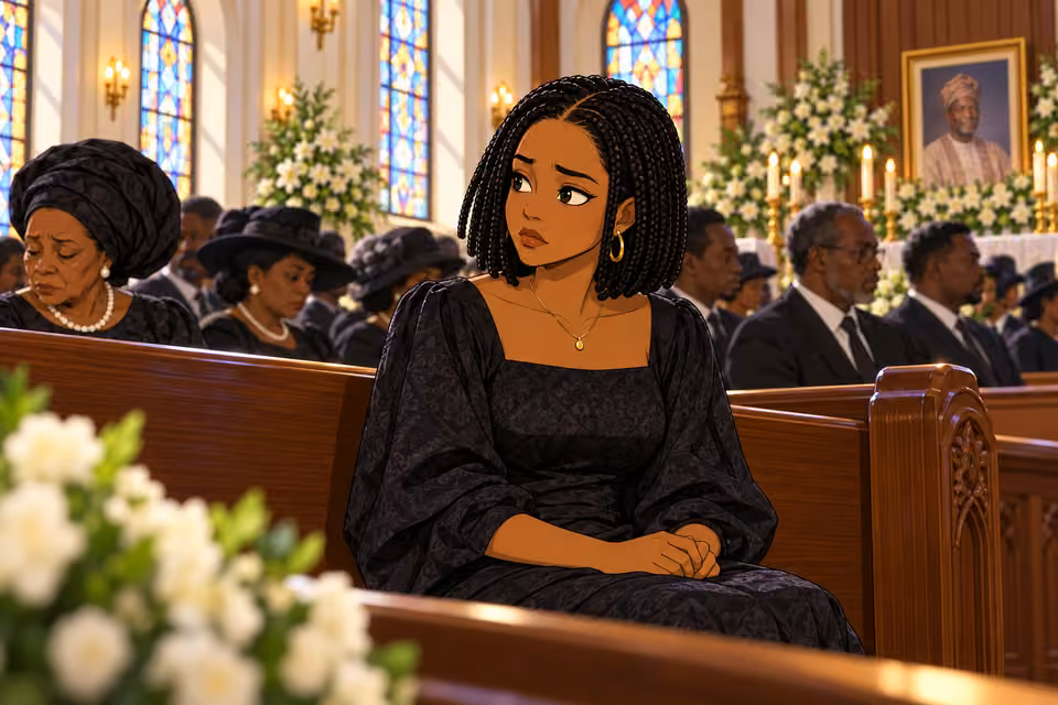 Ife quietly watches the mourners