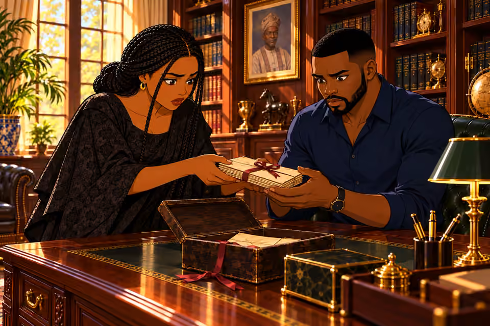 Oritoke hands the letters to Bayo