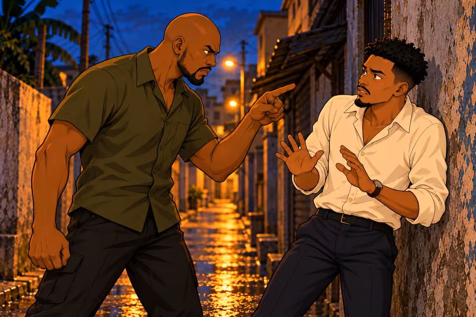 The gang leader confronts Tosin