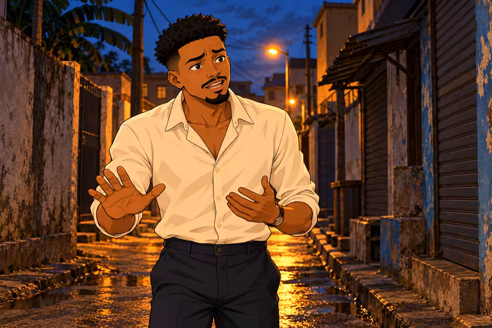Tosin tries to reason with the gang