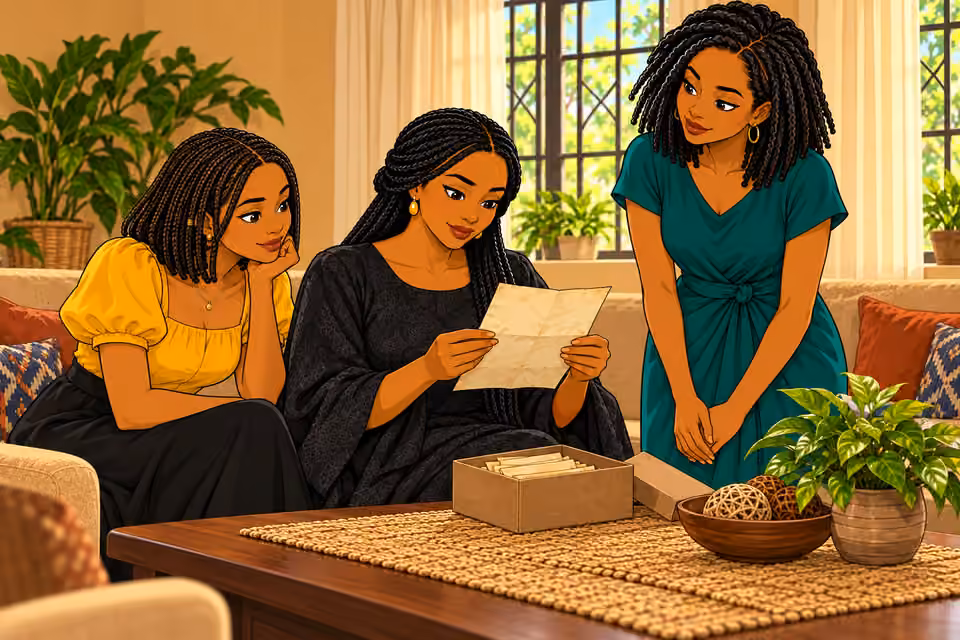 The sisters examine Folake letters