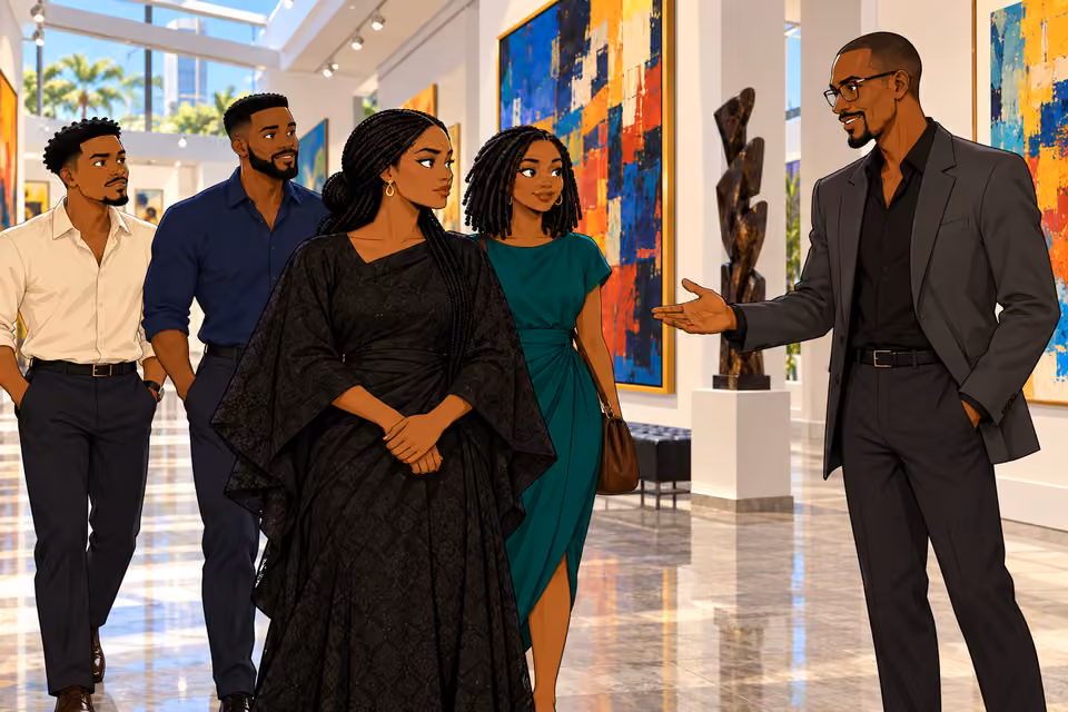 The family enters Tariq gallery