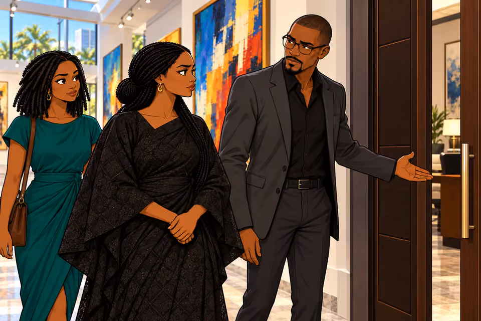 Tariq invites them into his office.