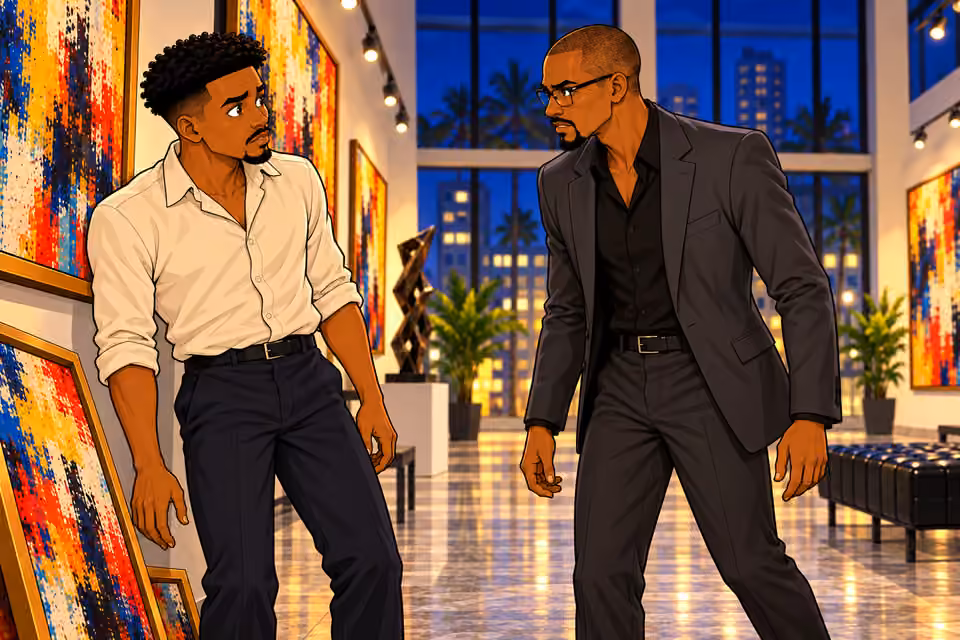 Tariq steps toward Tosin.