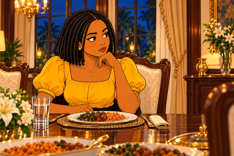 Ife quietly observes Folake.