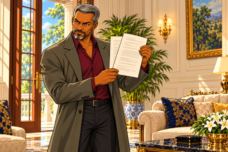 Jide holds up the proof.