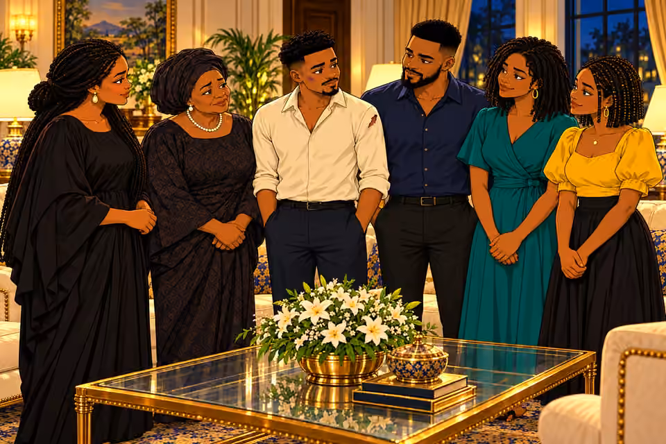 The family stands united.