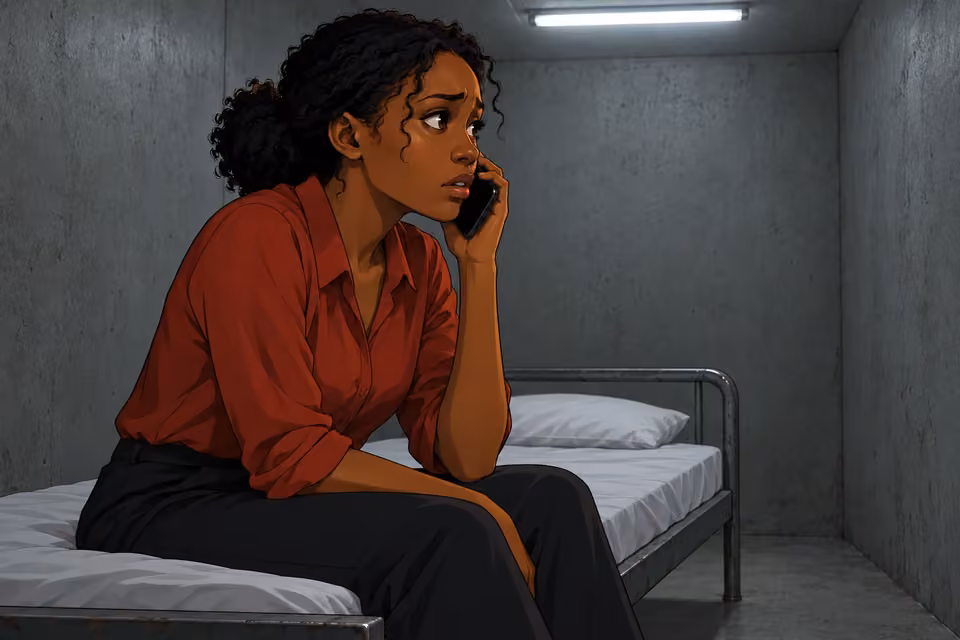 Kemi answers the unknown caller with a hesitant greeting.